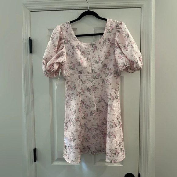 NWT Tuckernuck HYACINTH HOUSE Pink Jacquard Empire Ella Mini Dress Medium - Picture 8 of 9